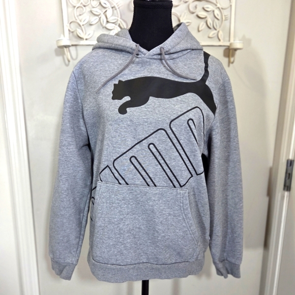 Puma Gray Hoodie with Black Logo Med - Picture 1 of 4
